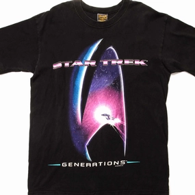VINTAGE STAR TREK GENERATIONS TEE SHIRT 1994 SIZE LARGE FadeResistant Coating