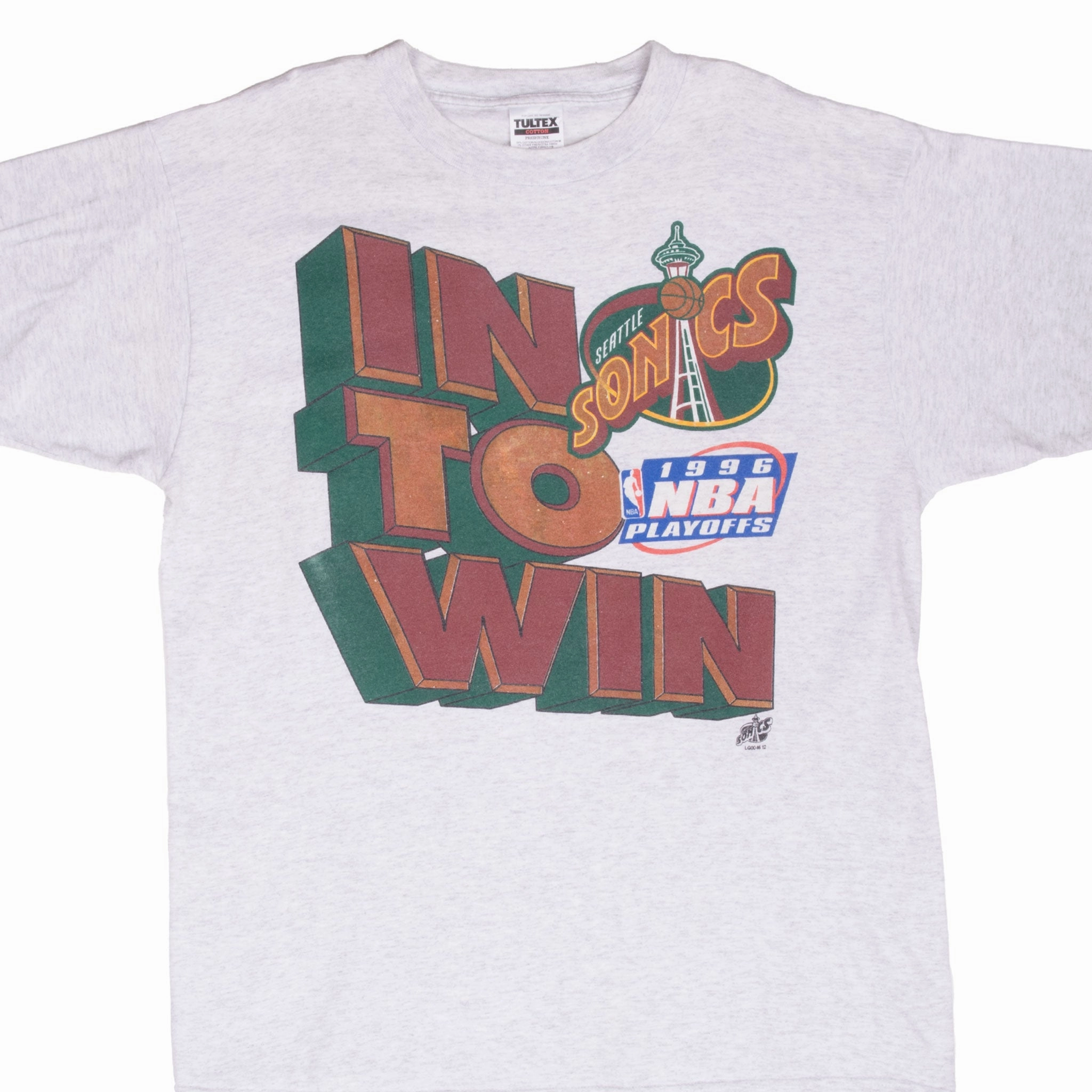 VINTAGE NBA SEATTLE SONICS 1996 PLAY OFFS TEE SHIRT XL Non Iron Finish Urban Fashion Look