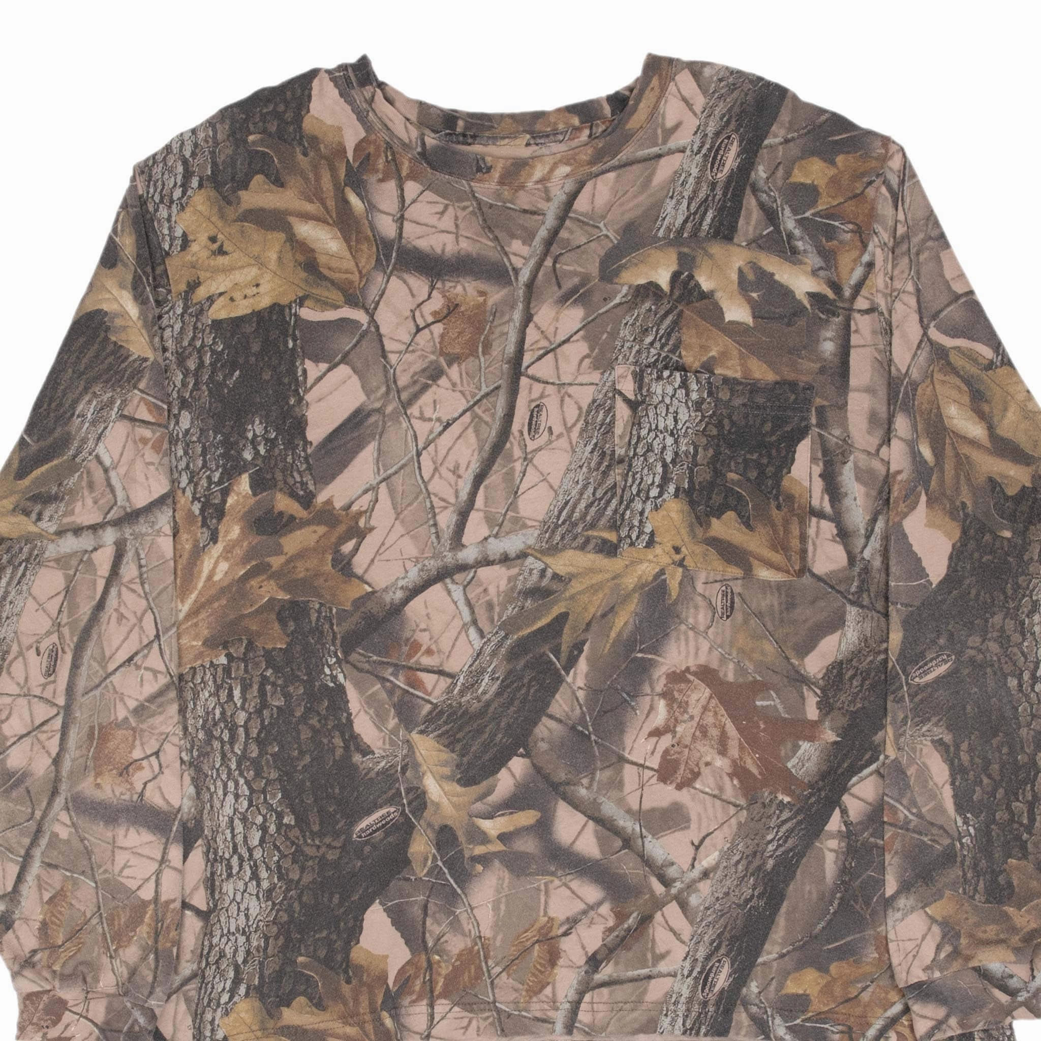 Moisture Management Technology VINTAGE HUNTING REALTREE HARDWOODS CAMO LONG SLEEVE POCKET TEE SHIRT XL