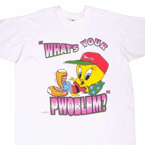 athletic style VINTAGE LOONEY TUNES TWEETY WHATS YOUR PWOBLEM 1997 TEE SHIRT 3XL MADE IN USA