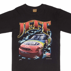 VINTAGE NASCAR JEFF GORDON DUPONT TEE SHIRT 1994 SIZE MEDIUM MADE IN USA Yarn Dyed Fabric Wide Neck Opening