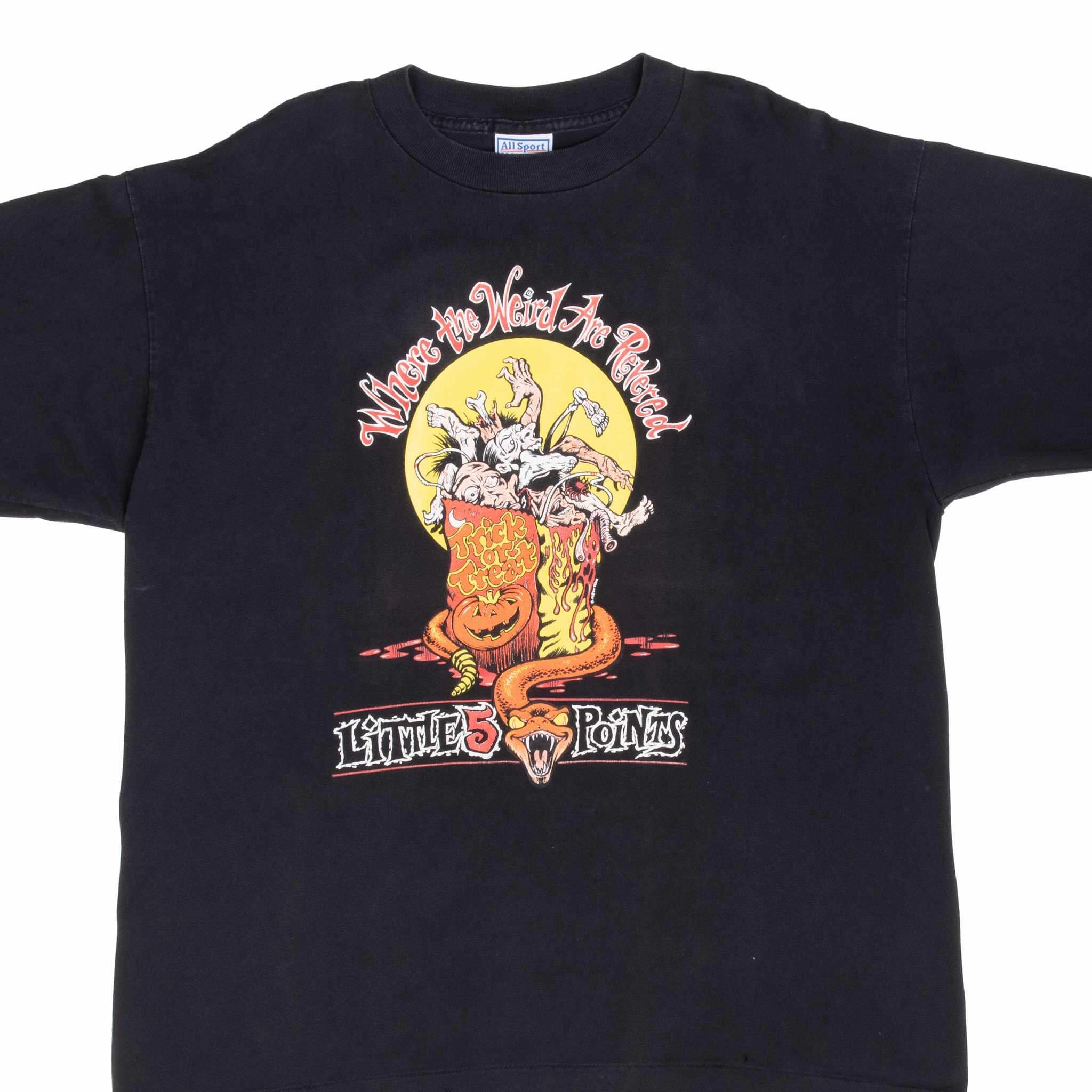 VINTAGE LITTLE 5 POINTS HALLOWEEN FESTIVAL 1993 TEE SHIRT XL MADE IN USA Modern and Soft