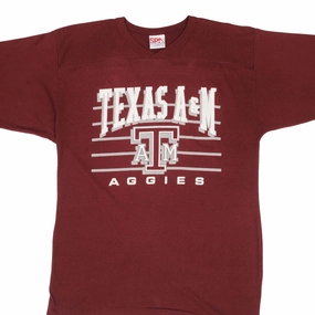 Microfiber Blend VINTAGE NCAA TEXAS A&M UNIVERSITY AGGIES TEE SHIRT 1990S SIZE LARGE MADE IN USA