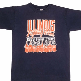 Breathable Comfort Fit Polka Dot Pattern VINTAGE UNIVERSITY FIGHTING ILLINI 1989 CHAMPION TEE SHIRT LARGE MADE USA