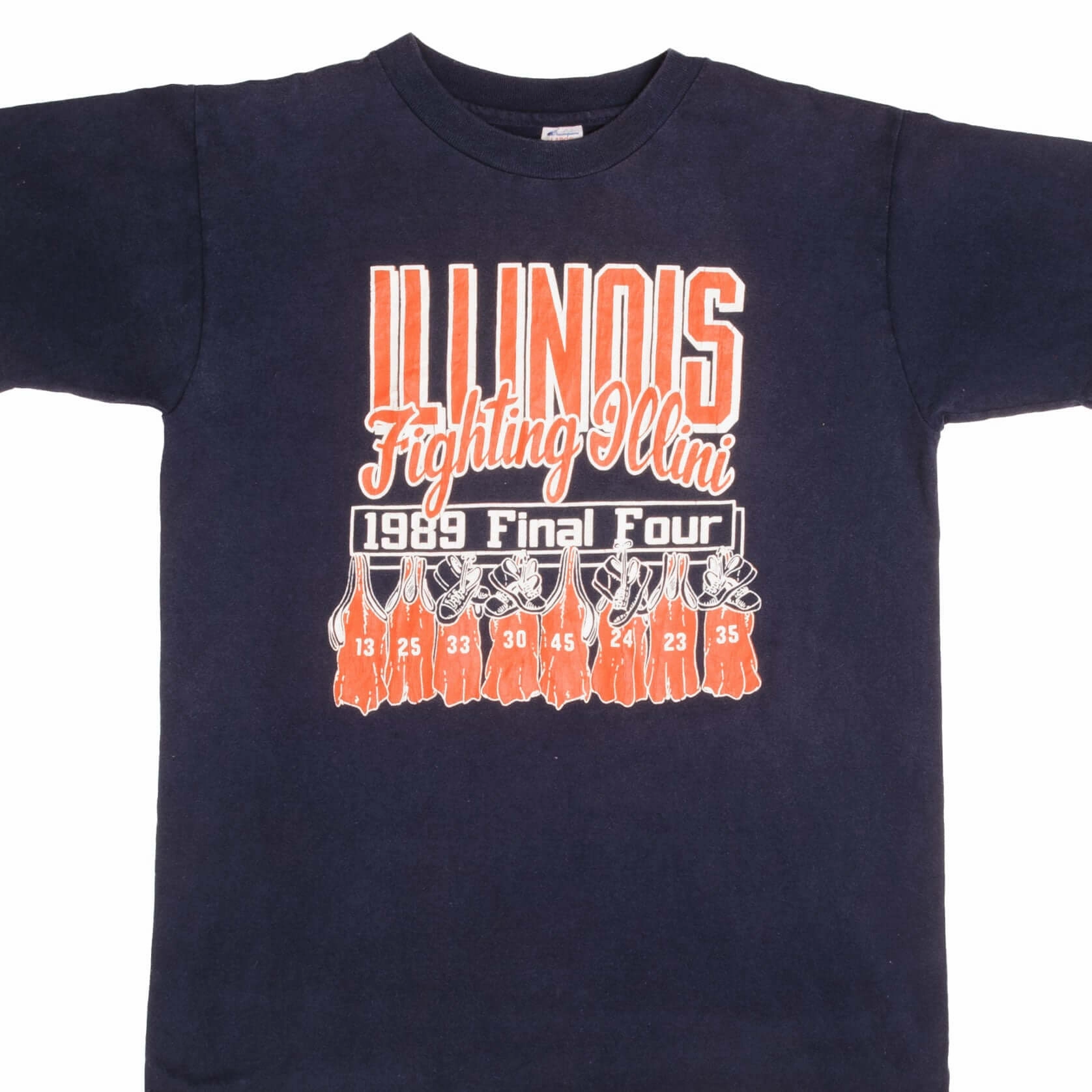 Breathable Comfort Fit Polka Dot Pattern VINTAGE UNIVERSITY FIGHTING ILLINI 1989 CHAMPION TEE SHIRT LARGE MADE USA