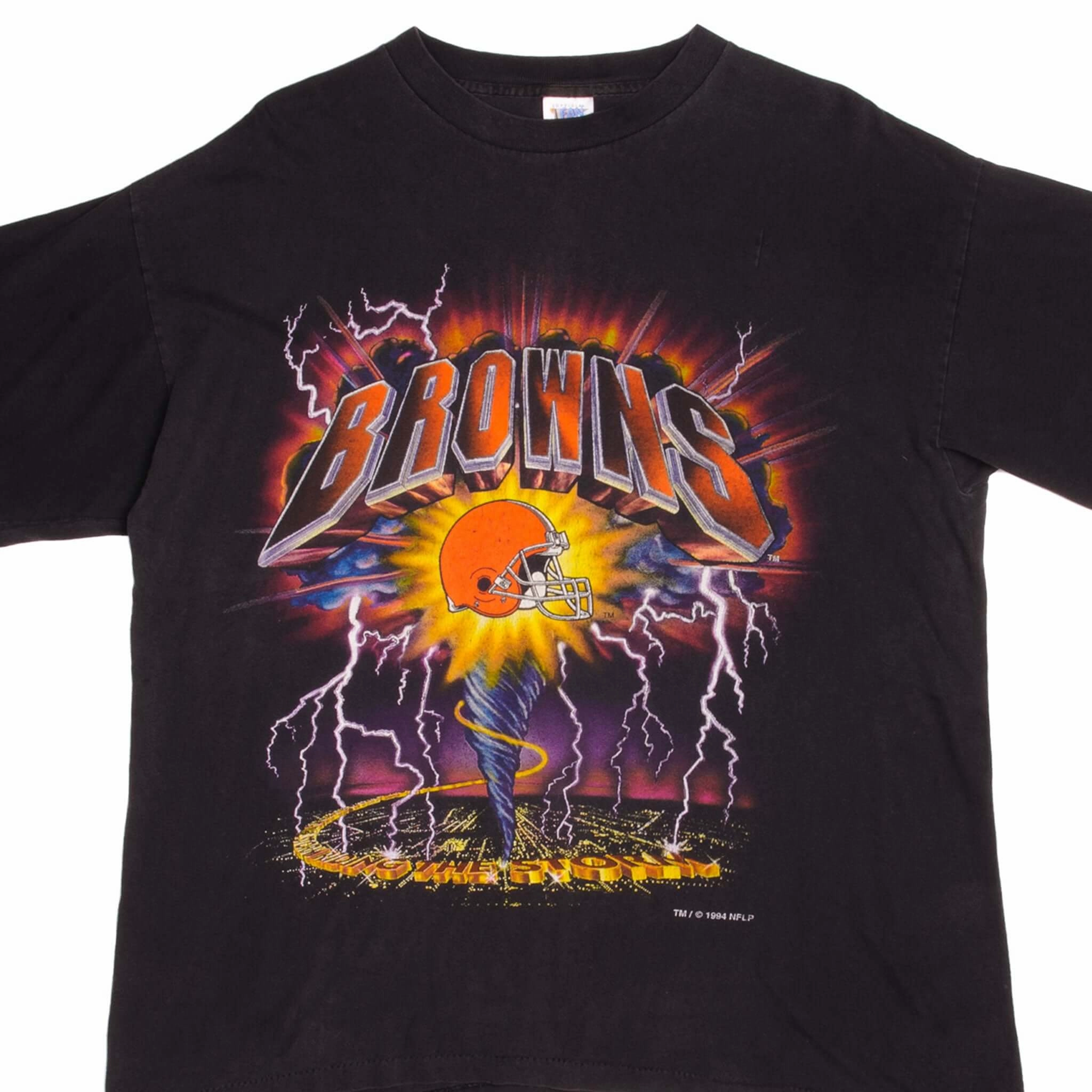 NonRestrictive Cut Universal Silhouette VINTAGE NFL BROWNS TEE SHIRT EARLY 1994 SIZE XL MADE IN USA