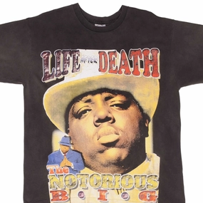 BOOTLEG RAP TEE SHIRT THE NOTORIOUS BIG LIFE AFTER DEATH SIZE XL SINGLE STITCH Sleek Stretch Fit
