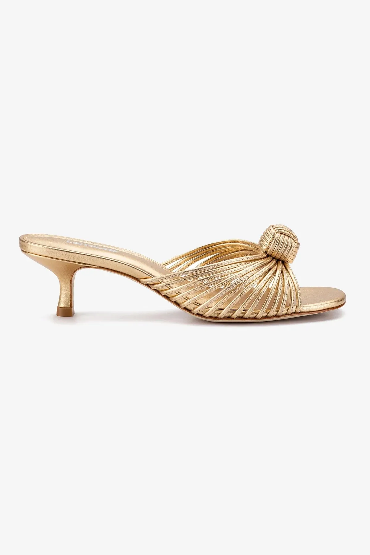 Relax Mode Valerie Mule In Gold Metallic Leather