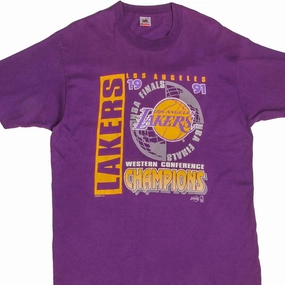 Breathable Design Weekend Comfort VINTAGE NBA LOS ANGELES LAKERS WESTERN CONF CHAMPIONS 1991 TEE SHIRT XL MADE USA