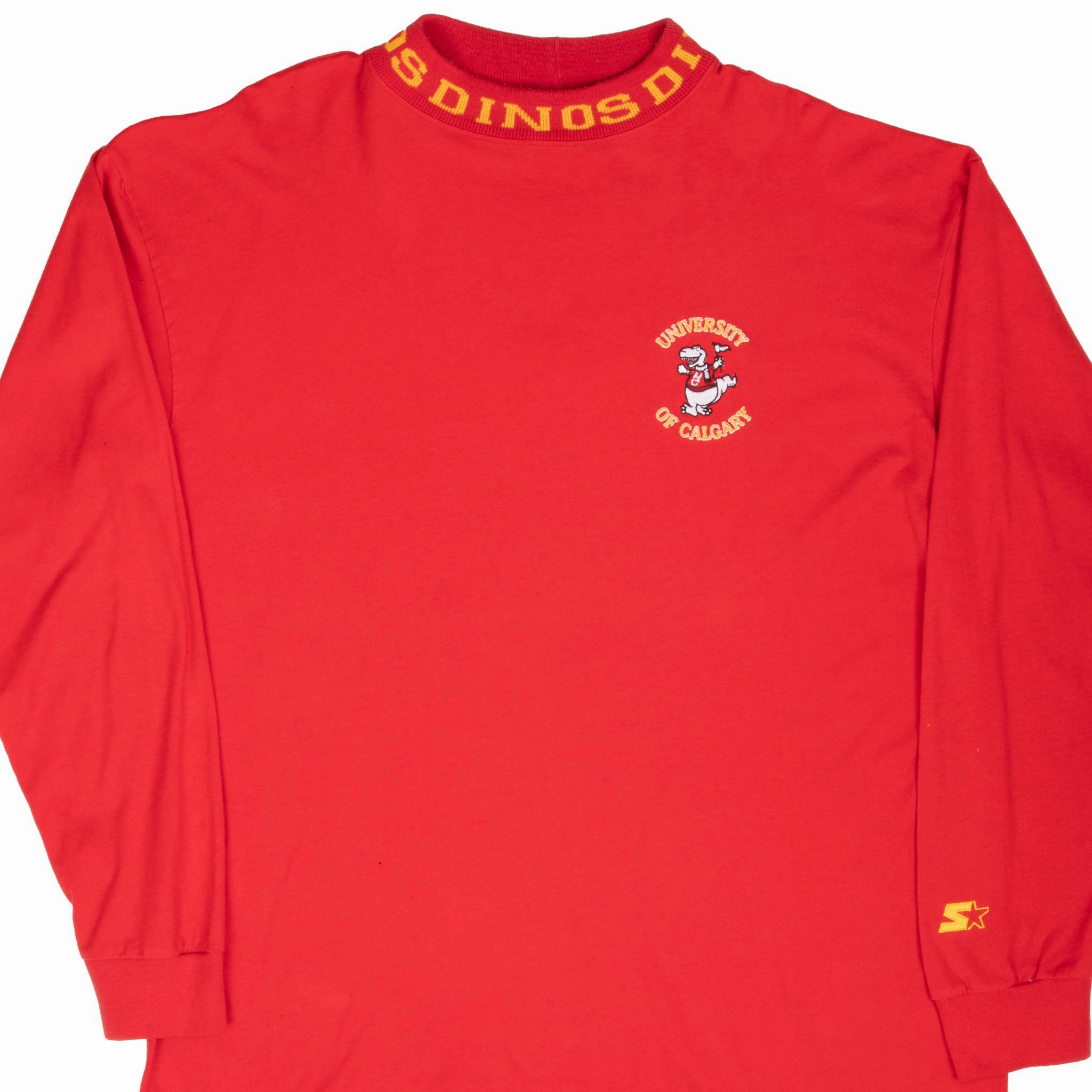 VINTAGE UNIVERSITY OF CALGARY DINOS LONG SLEEVE TURTLE NECK TEE SHIRT 1990S XL Soft Wear