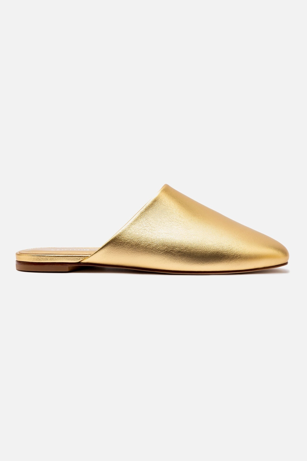 Venice Flat Mule and Pouch Kit In Gold Metallic Leather River Walk