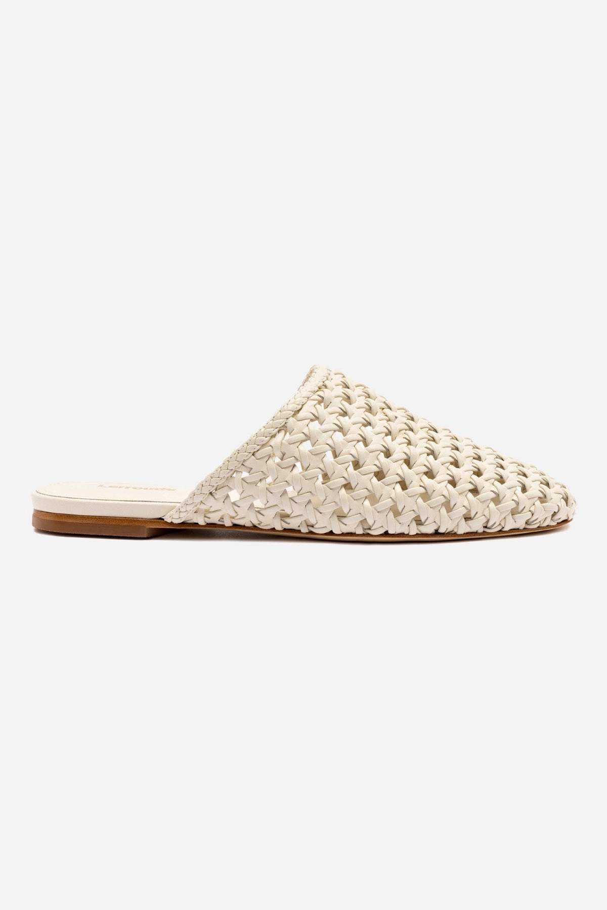 Cozy Step Venice Macrame Flat Mule In Ivory Leather