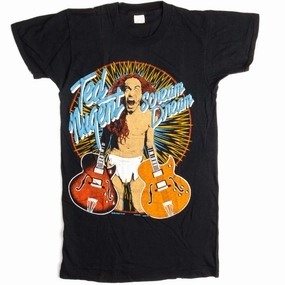 VINTAGE TED NUGENT WANGO TANGO TOUR TEE SHIRT 1980 SIZE XS MADE IN USA Breathable mesh