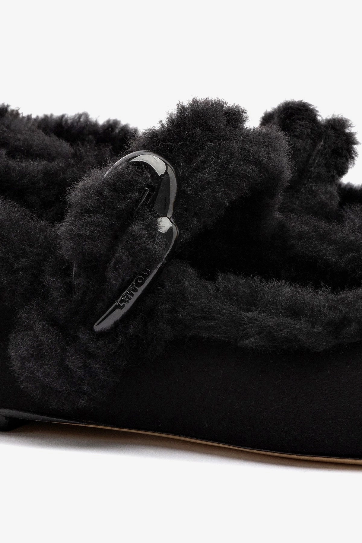 Timeless Comfort Shoes Verona Ballet Flat In Black Suede And Black Shearling