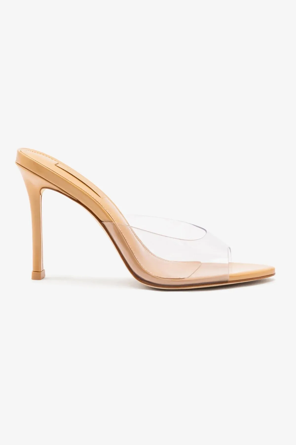 Jasmine Hi Mule In Tan Leather and Vinyl Light Structure