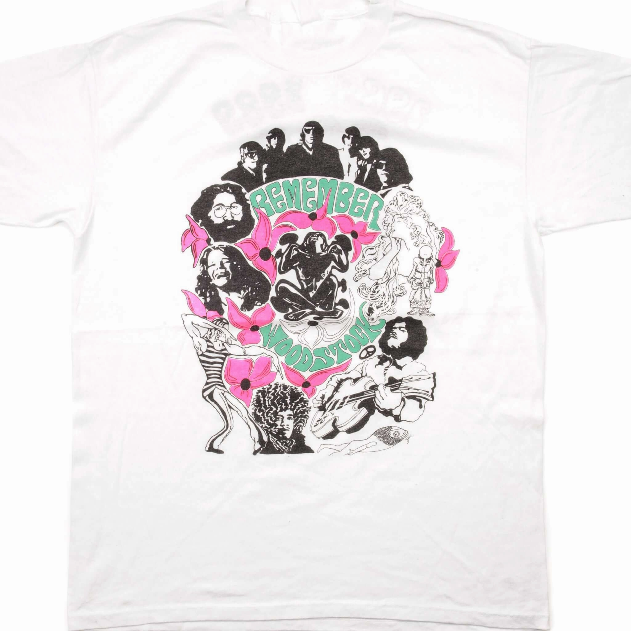 VINTAGE REMEMBER WOODSTOCK FESTIVAL TEE SHIRT 1989 SIZE LARGE Unisex versatility City Smart Look