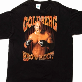 Anti Shrinkage Treatment VINTAGE WCW GOLDBERG WHO'S NEXT TEE SHIRT 1998 SIZE XL