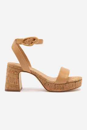 Dolly Verona Low Sandal In Tan Leather and Natural Cork Unibody Injection Molded