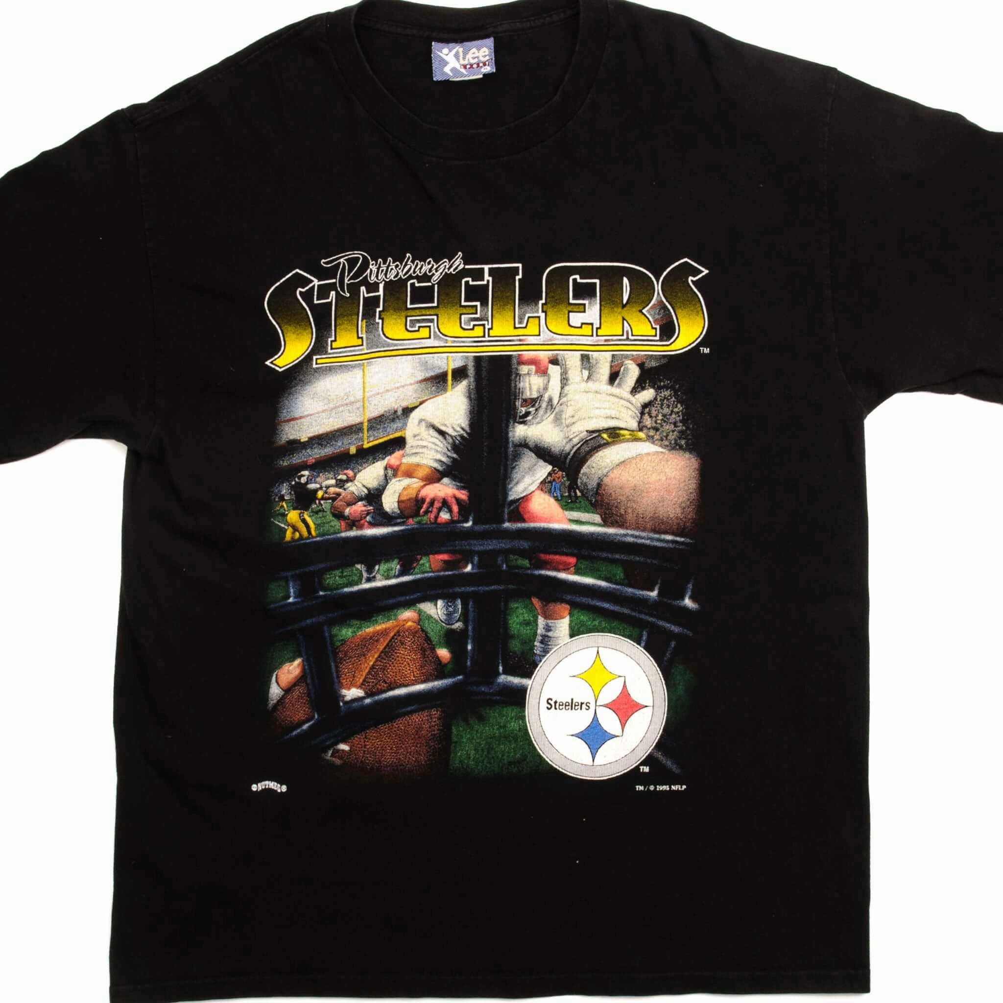 VINTAGE NFL PITTSBURGH STEELERS TEE SHIRT 1995 SIZE XL MADE IN USA Light Style Odor-resistant