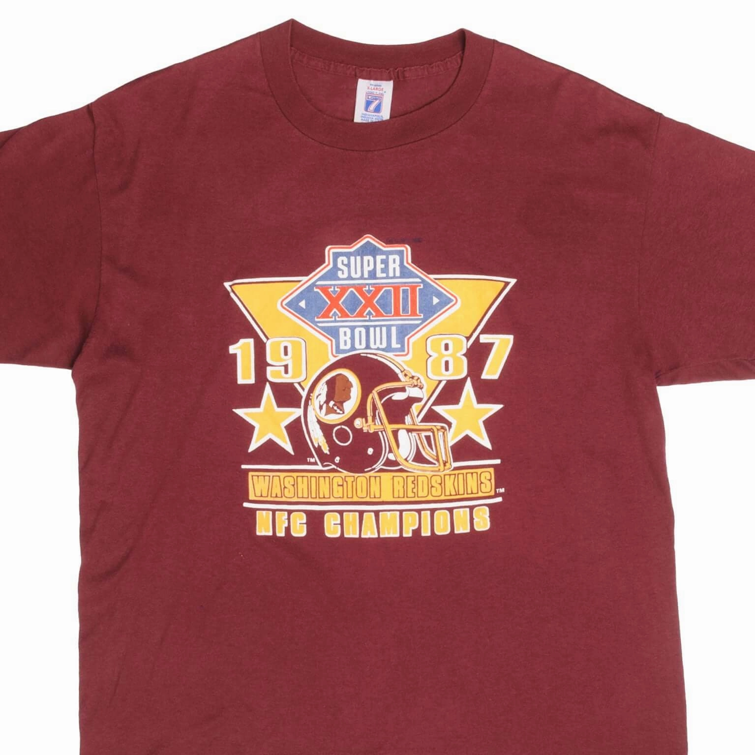 UVProtectionFinish VINTAGE NFL WASHINGTON REDSKINS SUPER BOWL 1987 TEE SHIRT LARGE MADE IN USA