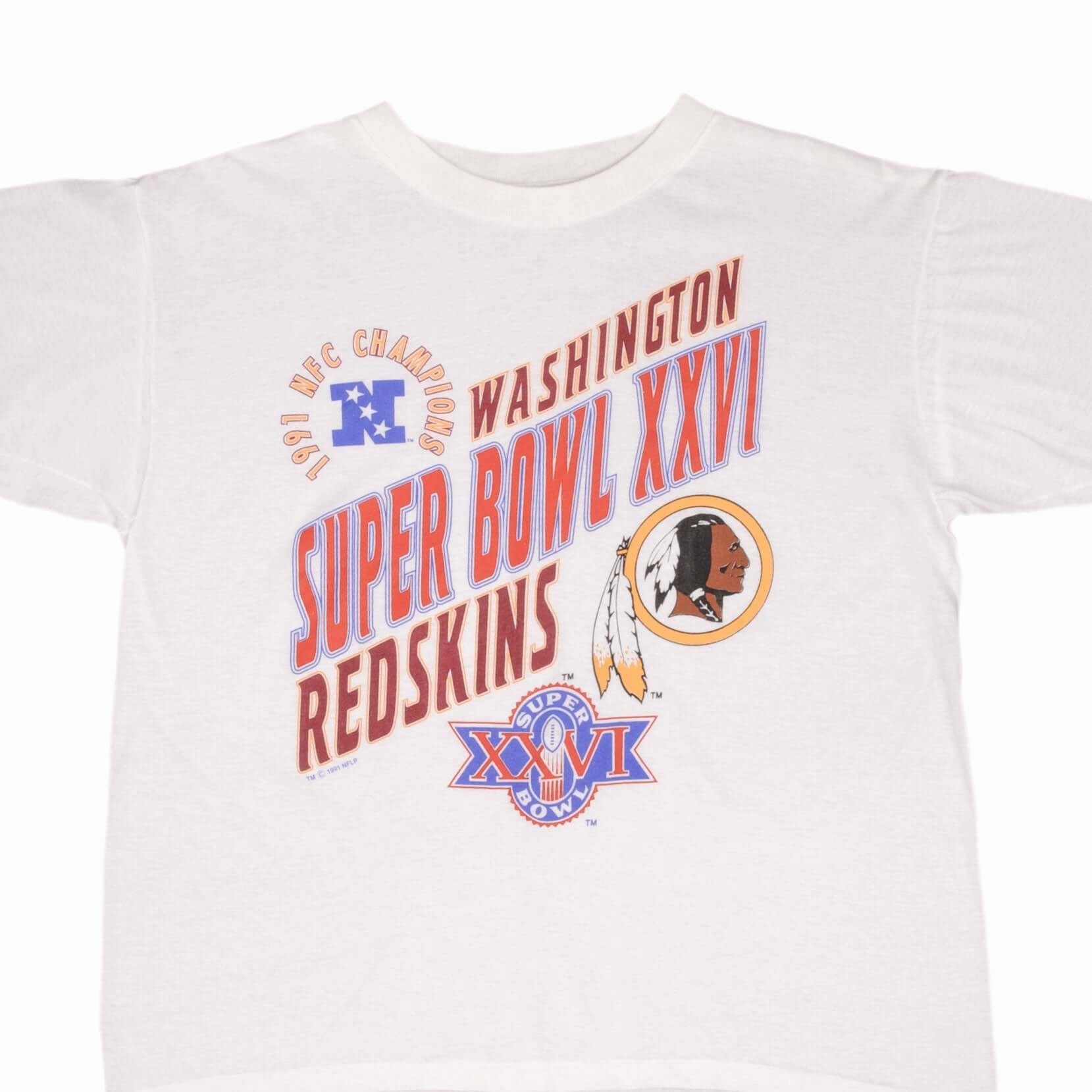 Perfect for Travel Sleek Comfort Fit VINTAGE NFL WASHINGTON REDSKINS SUPER BOWL XXVI 1992 TEE SHIRT SIZE XL