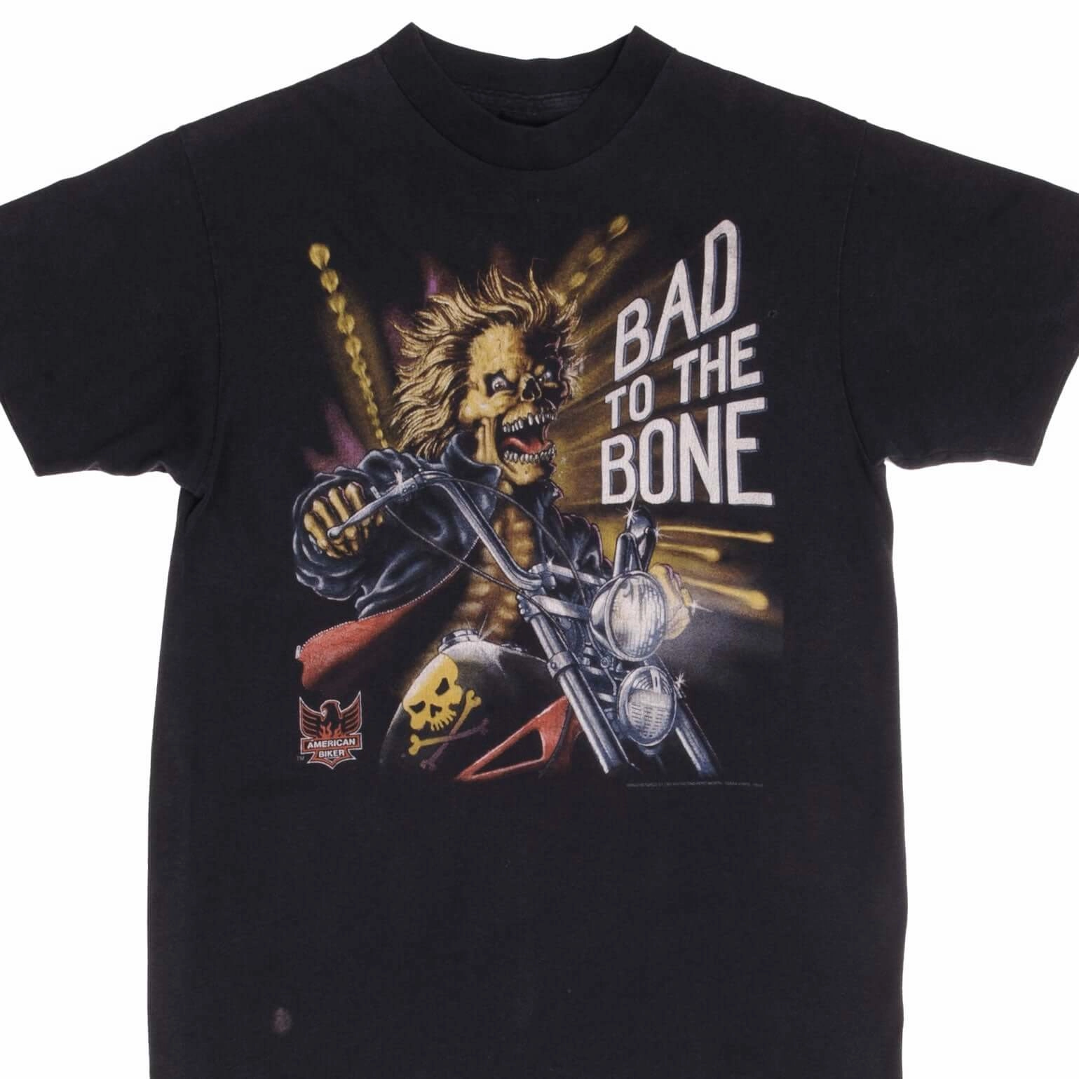 LowImpactDye Leisure Casual VINTAGE 3D EMBLEM AMERICAN BIKER TEE SHIRT 1992 SIZE MEDIUM MADE IN USA