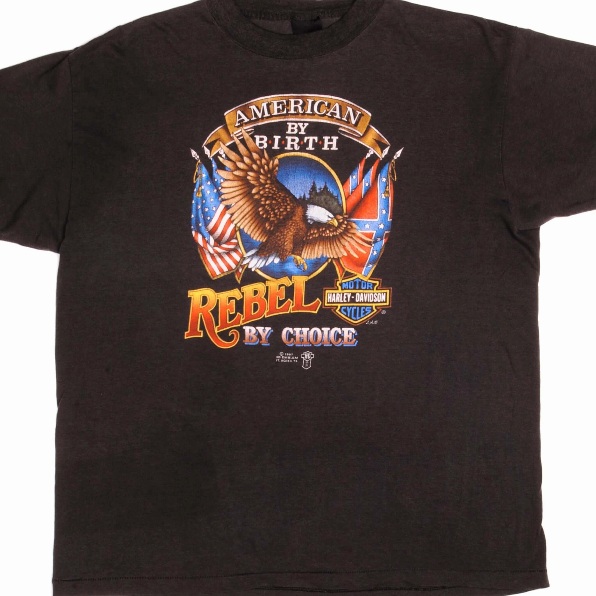 Perfect for Travel VINTAGE 3D EMBLEM HARLEY DAVIDSON TEE SHIRT 1987 SIZE LARGE MADE IN USA