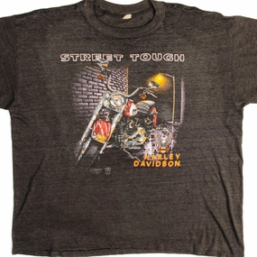 Urban Casual Look ZeroDistressFinish VINTAGE 3D EMBLEM HARLEY DAVIDSON TEE SHIRT 1989 SIZE XL MADE IN USA