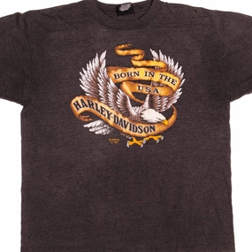 VINTAGE 3D EMBLEM HARLEY DAVIDSON TEE SHIRT 1990 SIZE XL MADE IN USA print design EcoFriendlyDyes