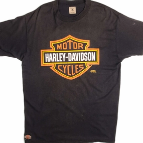 VINTAGE 3D EMBLEM HARLEY DAVIDSON TEE SHIRT 1991 SIZE LARGE MADE IN USA Chill Design