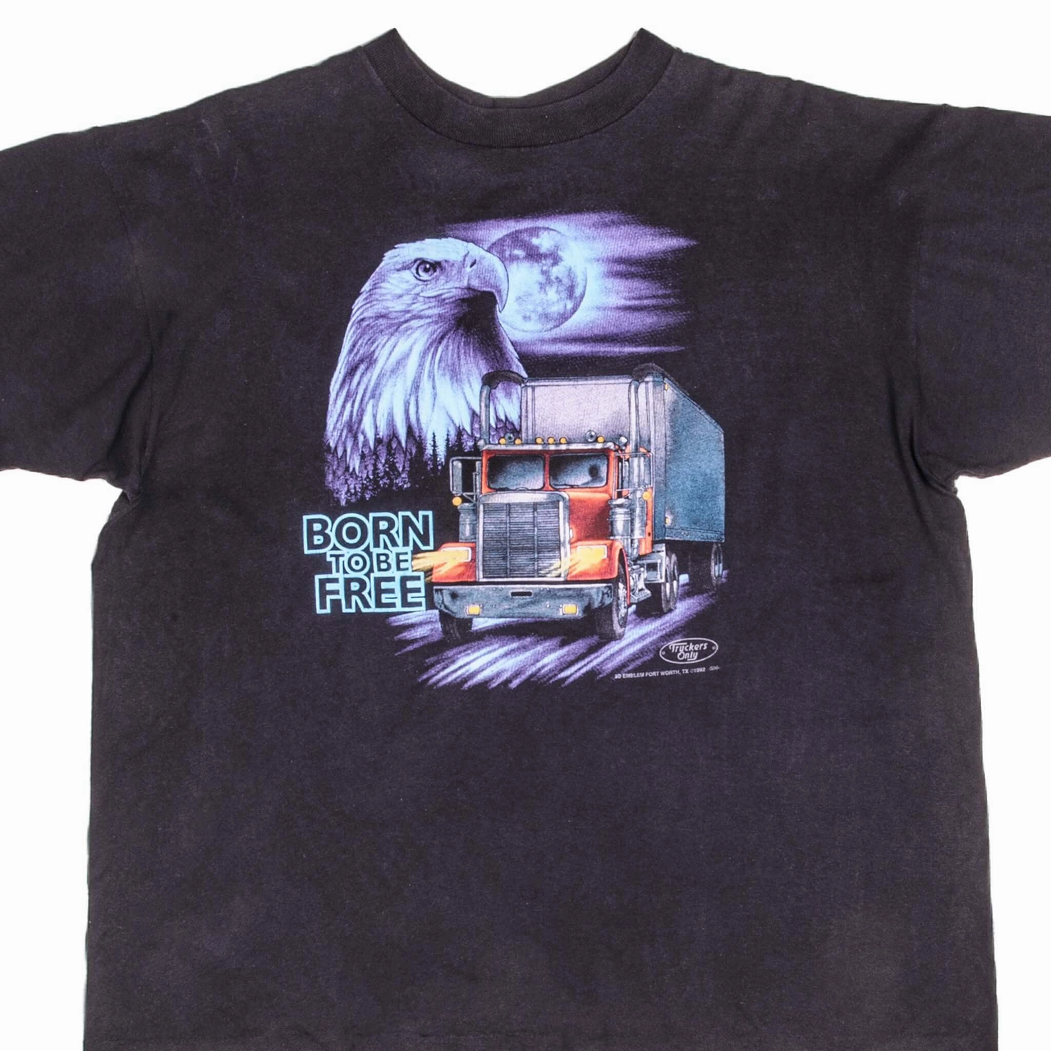 Ethically Sourced Material Sporty Fashion VINTAGE 3D EMBLEM TRUCKERS ONLY TEE SHIRT 1992 XL MADE IN USA