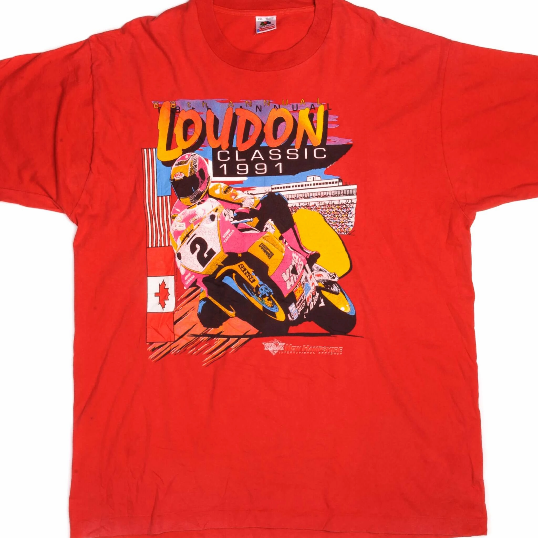 VINTAGE 68TH LOUDON CLASSIC MOTORCYCLE  RACING TEE SHIRT 1991 2XL MADE USA Formal Occasion