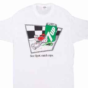 UVProtectionFinish Timeless Style VINTAGE 7UP SODA 1988 WHITE TEE SHIRT MEDIUM MADE IN USA