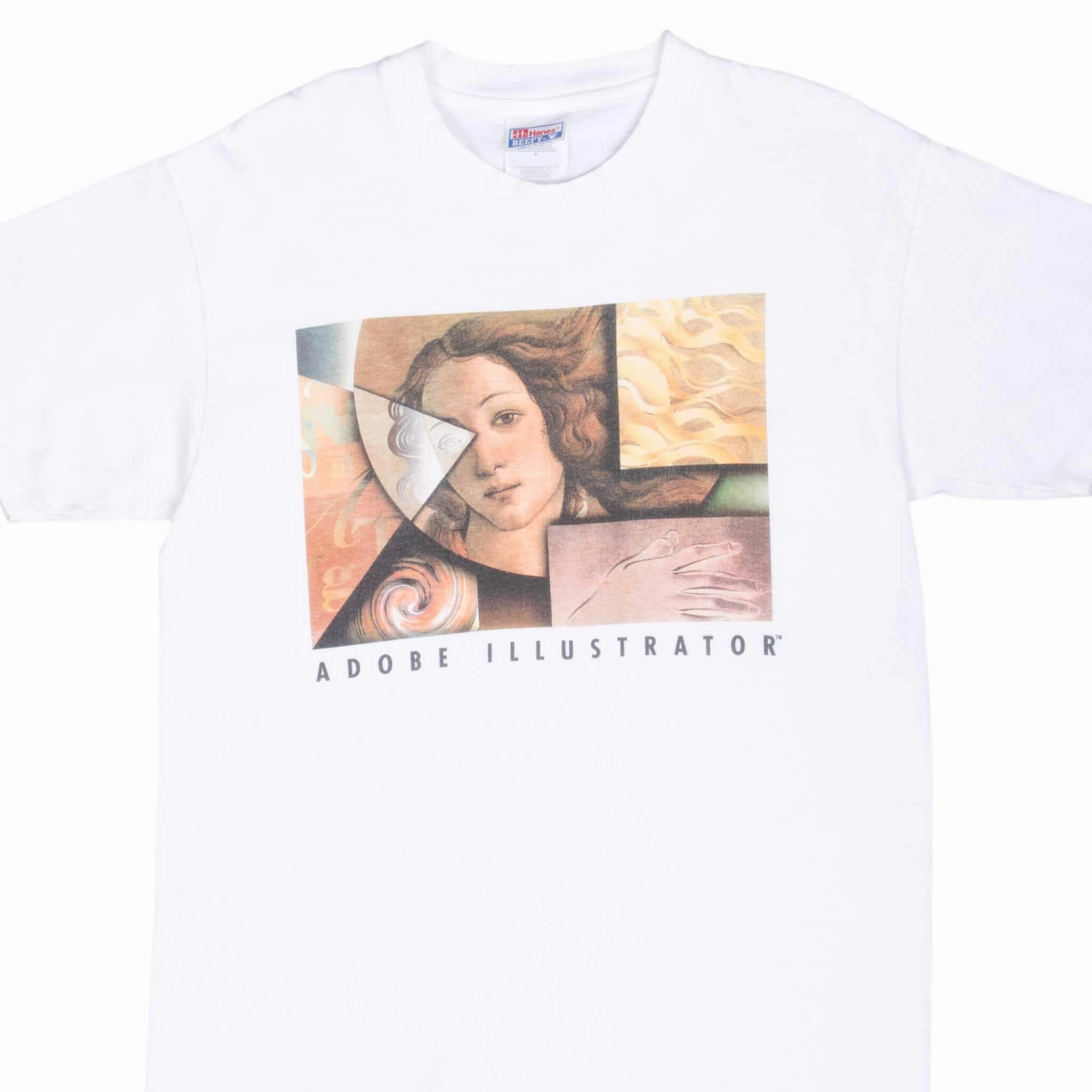 coordinate with other items Dimensional Stability Weave VINTAGE ABOBE ILLUSTRATOR SOFTWARE 1990S TEE SHIRT MEDIUM