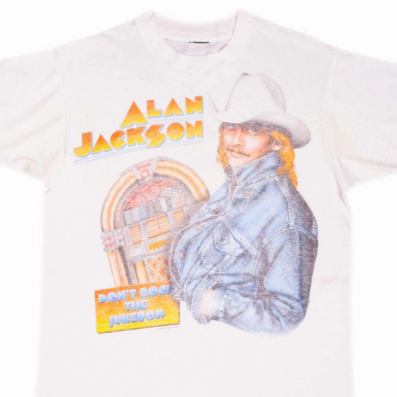 VINTAGE ALAN JACKSON DON'T ROCK THE JUKEBOX TEE SHIRT 1993 MEDIUM MADE IN USA EcoFriendlyMaterial