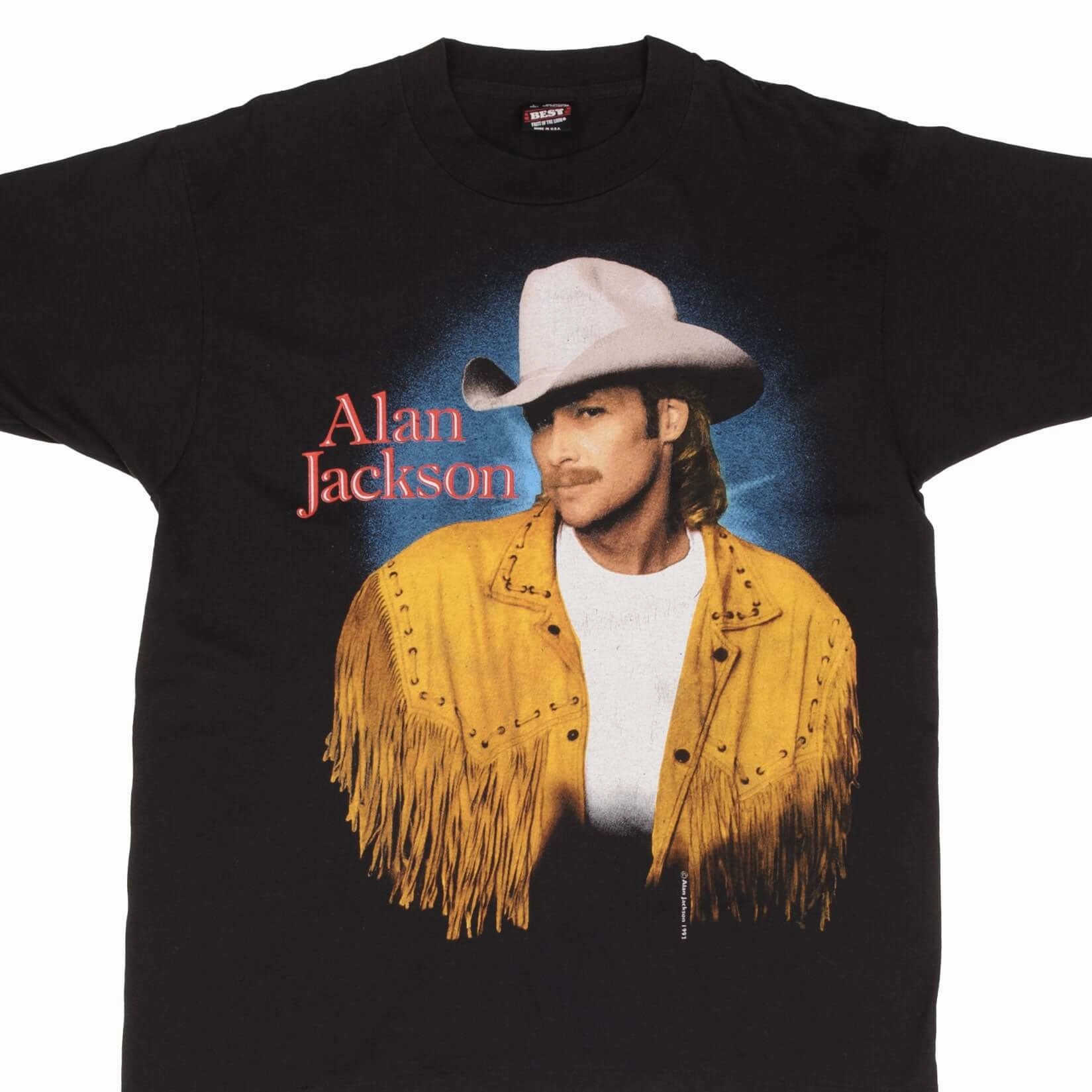 Comfy Wear Fit Daily Casual VINTAGE ALAN JACKSON TEE SHIRT 1993 SIZE LARGE MADE IN USA