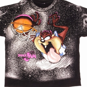 weekday wear VINTAGE ALL OVER PRINT TAZ LOONEY TUNES SPACE JAM TEE SHIRT 1990s SIZE 2XL