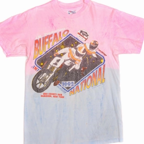 VINTAGE AMA BUFFALO NATIONAL MOTOCROSS TEE SHIRT 1992 SIZE SMALL Breathable Mesh Panels QuickDryTechnology