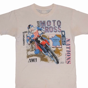 VINTAGE AMA MOTOCROSS TEAM USA NATIONS TOUR FRANCE 1987 TEE SHIRT MEDIUM Indoor Event