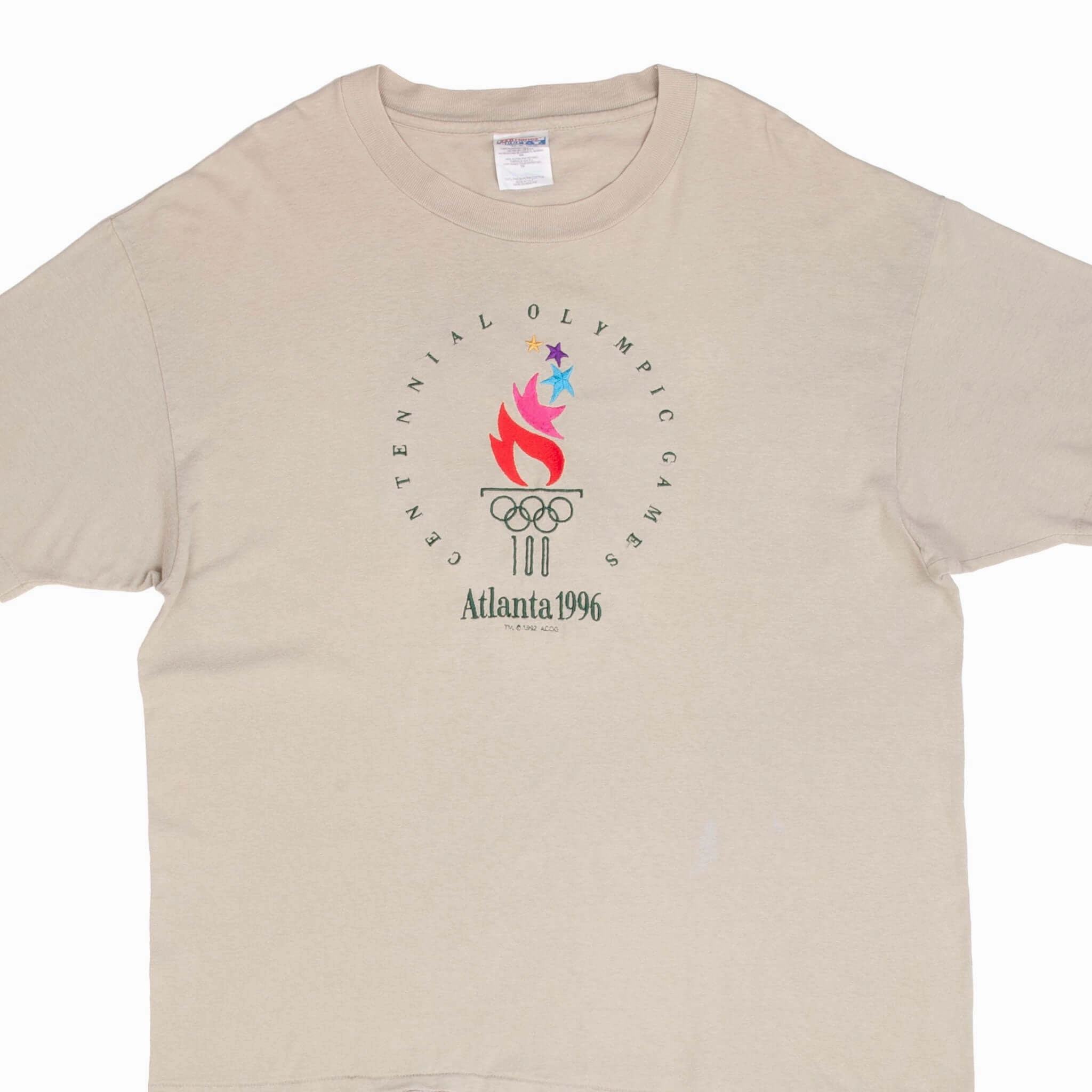 Chilly Day Comfort Chill Mode Fit VINTAGE ATLANTA OLYMPIC GAMES 1996 EMBROIDERED TEE SHIRT SIZE XL MADE IN USA