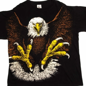 Long Lasting Color Chill Wear VINTAGE BALD EAGLE ALL OVER PRINT TEE SHIRT SIZE XL