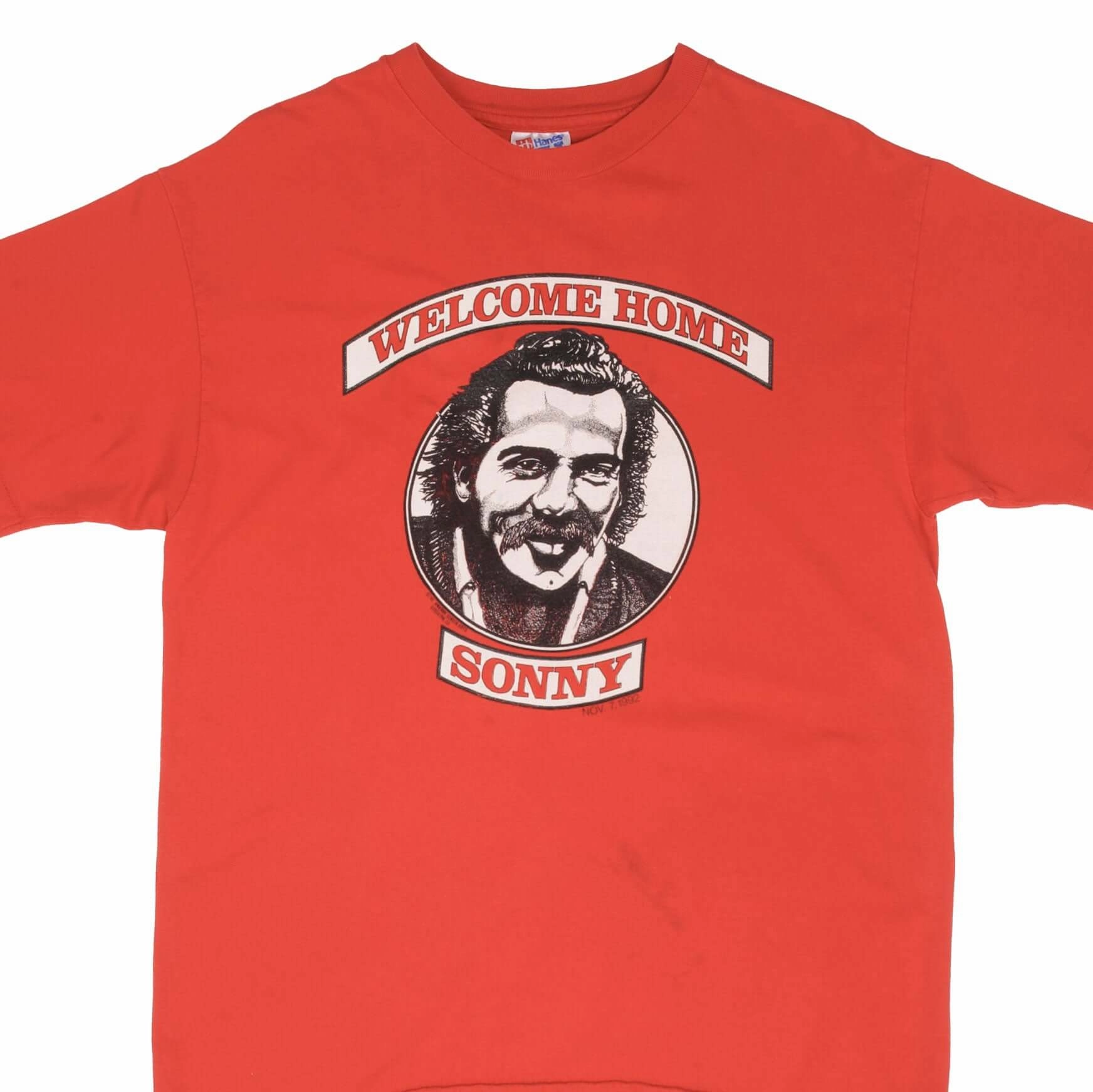 VINTAGE BIKER SONNY BARGER HELLS ANGELS TEE SHIRT 1992 LARGE MADE IN USA Garment Washed Texture