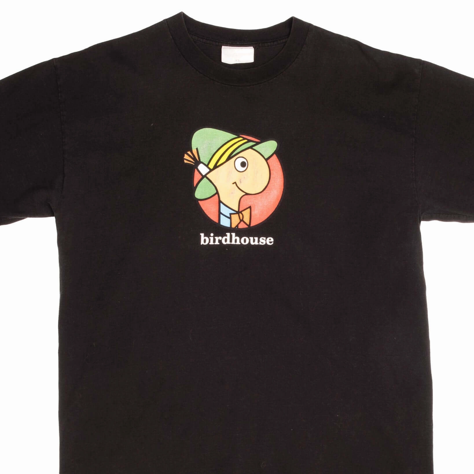 VINTAGE BIRDHOUSE SKATE 1990S TEE SHIRT SIZE XL Heather Texture Finish Linen blend