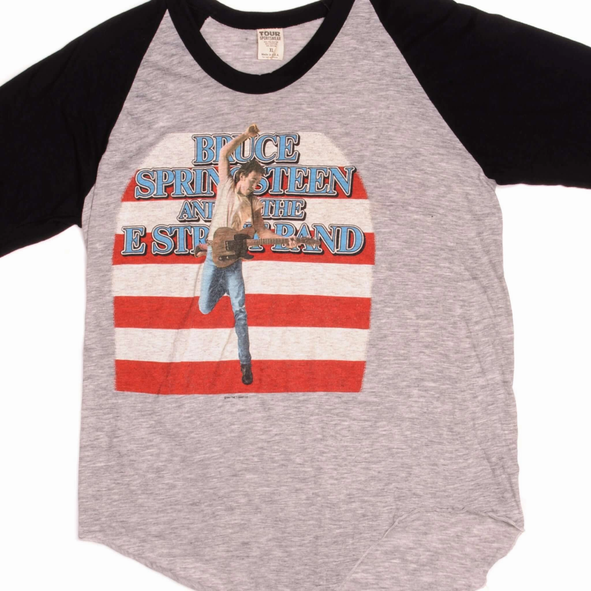 Simple Yet Cozy VINTAGE BRUCE SPRINGSTEEN AND THE E STREET BAND TOUR RAGLAN TEE SHIRT 1984 SIZE LARGE MADE IN USA