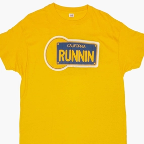 VINTAGE CALIFORNIA RUNNIN 1974 HANES TEE SHIRT SIZE LARGE MADE IN USA Eco Friendly Dyes