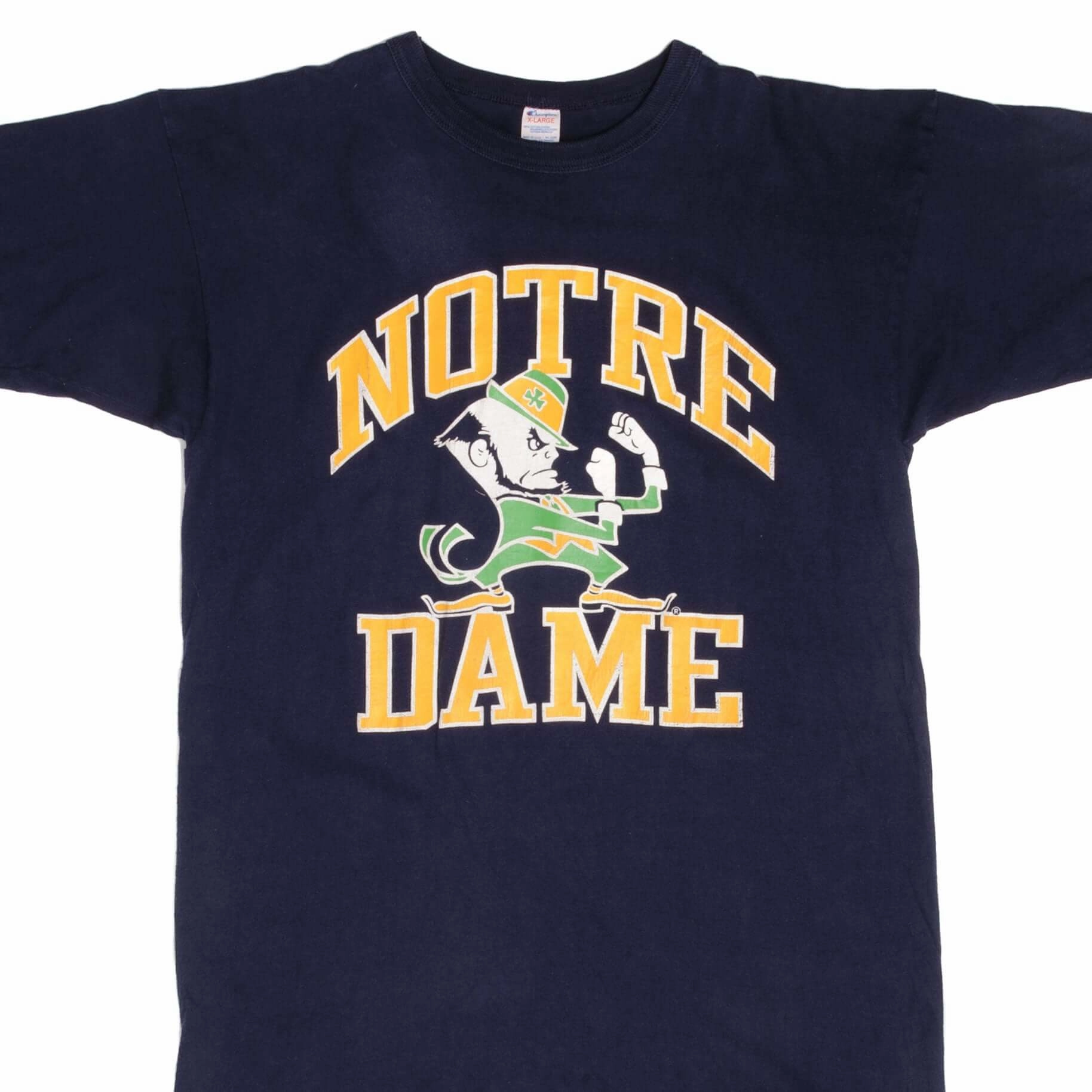 Everyday Fit VINTAGE CHAMPION NOTRE DAME UNIVERSITY 1980S TEE SHIRT LARGE MADE IN USA