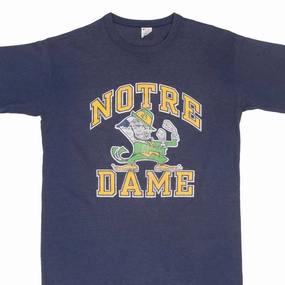 VINTAGE CHAMPION NOTRE DAME UNIVERSITY 1980S TEE SHIRT MEDIUM MADE IN USA Holiday Trend Ultra Soft Blended Textile