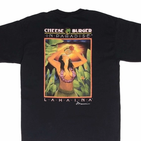 VINTAGE CHEESE BURGER IN PARADISE MAUI LAHAINA 2000S HAWAII TEE SHIRT SIZE LARGE Versatile Trend