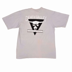 VINTAGE CRAZY SHIRT DEATH VALLEY TEE SHIRT 1990s SIZE LARGE MADE IN USA Embroidered Details Camping practicality