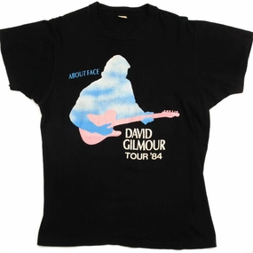 Everyday Wear Comfortable Look VINTAGE DAVID GILMOUR TEE SHIRT ABOUT FACE TOUR 1984 SIZE LARGE MADE IN USA